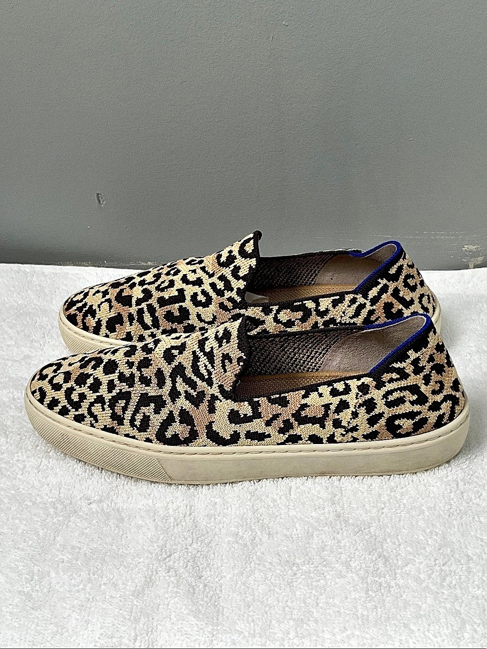 Rothy's The Sneaker Leopard Print Sneakers Brown & Black Like New